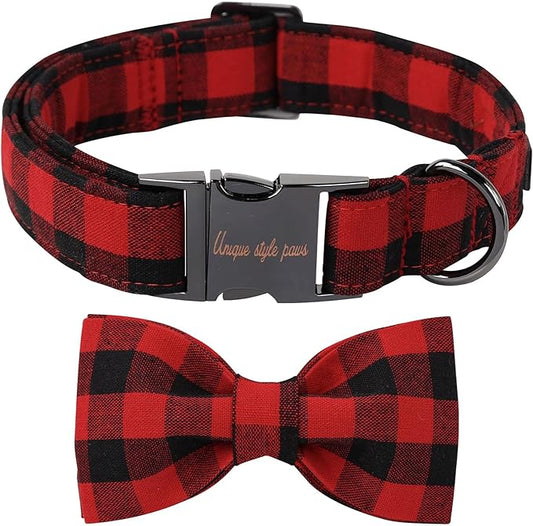 Unique Style Paws Pet Soft &Comfy Bowtie Dog Collar and Cat Collar Pet Gift for Dogs and Cats 6 Size and 7 Patterns