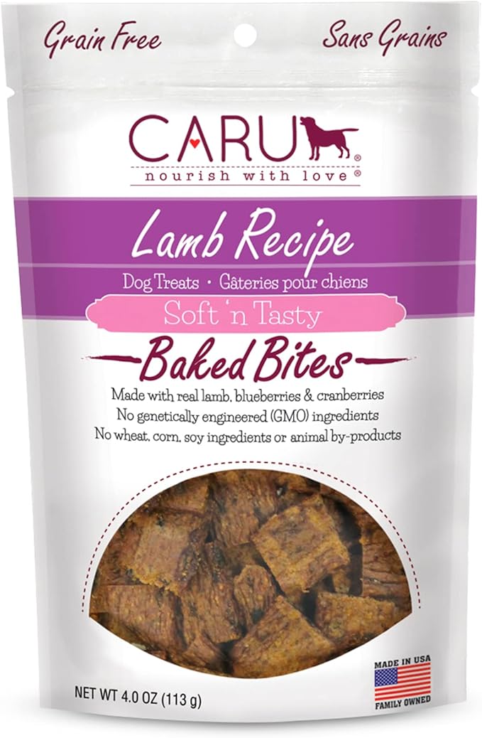 CARU - Soft 'n Tasty Baked Bites - Lamb Bites Dog Treats - Flavorful Training Treats - 4 oz.