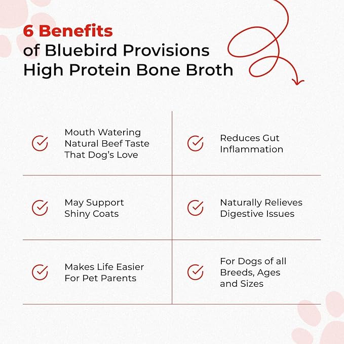 Beef Bone Broth for Dogs - High Protein Bone Broth for Cats - Beef Bone Broth Powder for Dogs - Dehydrated Beef Cat Food Toppers - Dog Safe Bone Broth - Bone Broth Topper for Dogs