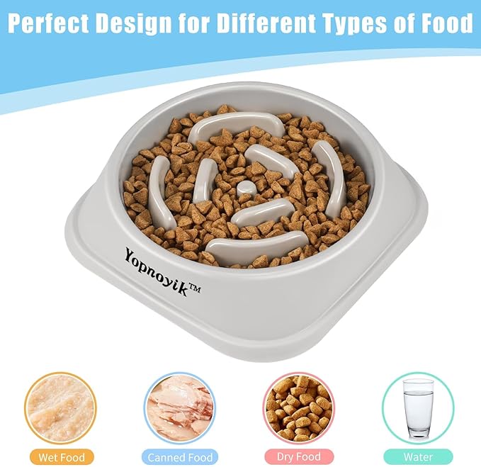 Slow Feeder Dog Bowls for Healthy Eating, Non-Slip and Anti-Choking Design, Reduces Bloating & Overeating for Large Dogs, Easy to Clean