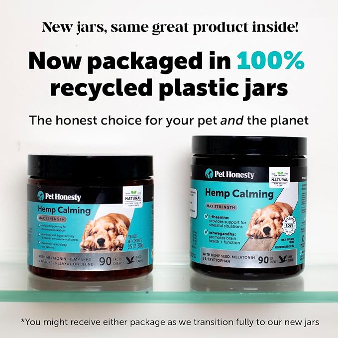 Pet Honesty Hemp Calming Chews for Dogs Max Strength- Dog Anxiety Relief, Dog Calming Treats with Hemp + Valerian Root, Melatonin for Dogs - Helps Aid with Thunder, Fireworks, Chewing & Barking (Duck)