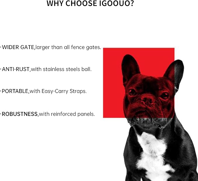 Dog Playpen Indoor/Outdoor,32'' Portable Dog Crates with Easy-Carry Straps,6 Panels Dog Pen Play Pen for Small/Medium Dogs,Rustproof Metal Pet Playpen for Camping RV Yard (with One Door)