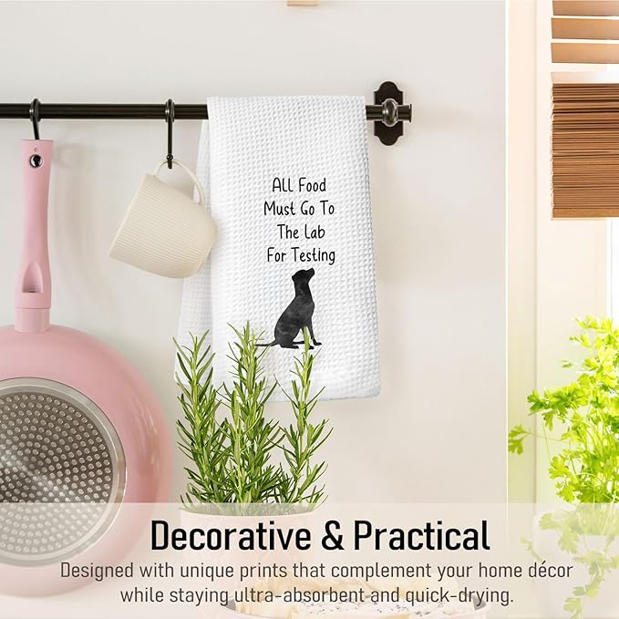 Funny Black Lab Kitchen Towels, Black Labrador Retriever Gifts Dish Towels for Kitchen Drying, Gifts for Labrador Dog Lovers Decorative Hand Towels, 16x24 Inch