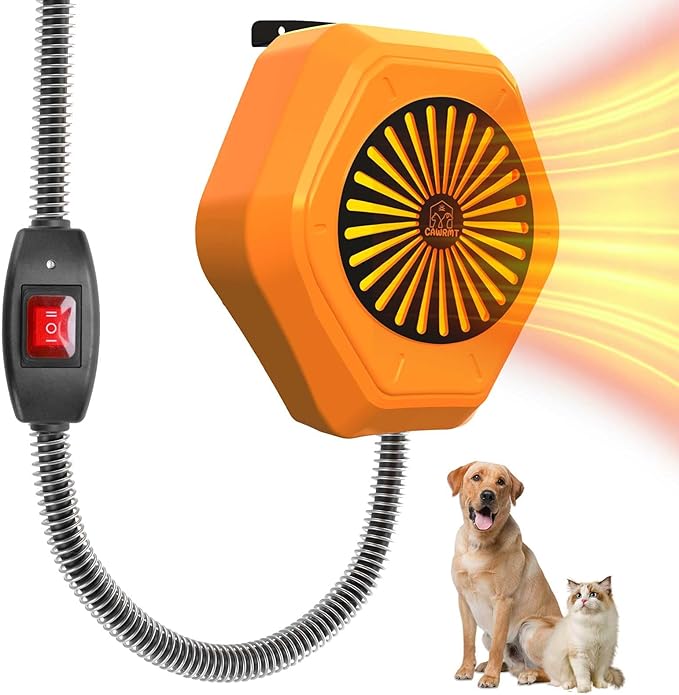 Neighborhood Dog House Heater 50W, Three Gears Adjustable Temperature, Wall Mount, Anti Chew Cord, Waterproof Control, Overheat Protection, Suit Most Dog House Cat Cage Chicken Coop