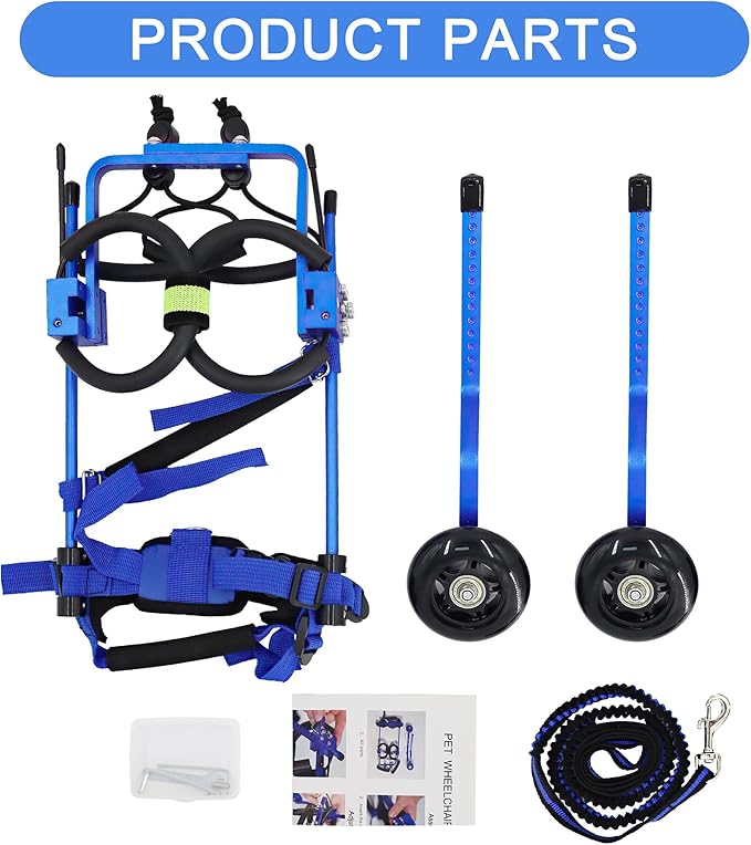 Adjustable Dog Wheelchair for Back Legs，Pet/Doggie Doggy Wheelchairs with Disabled Hind Legs Walking (XS-Blue)