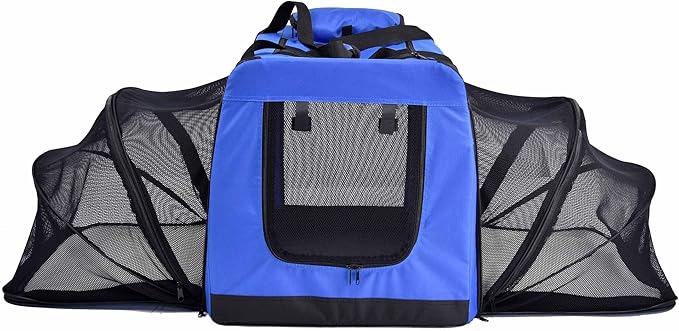 Pet Life Hounda Accordion Metal Framed Soft Folding Expandable Dog Crate - Collapsible Folding Pet Crate or Dog Kennel with Triple Expansion Room