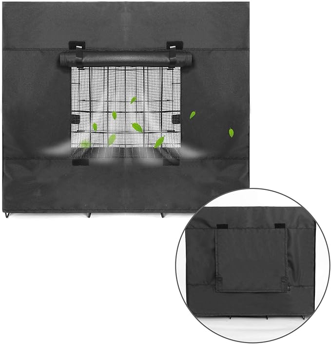 Durable Dog crate cover Double Door for large pet Kennel Covers Universal Fit for 24 30 36 42 48 inches Wire Dog Crate (30 Inch (30" L x 19" W x 21" H))-Black
