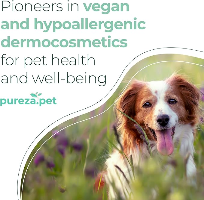 Hypoallergenic Shampoo for Sensitive Skin for Pets - Fur Cleanse, Nourishment & Hydration, All Ages Pet Grooming Products, Horse, Cat Dog Bath Supplies - Vegan, Paraben-Free - 10.1fl oz - PUREZA PET