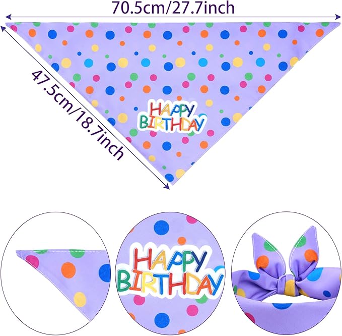 hoyuwak Dog Birthday Party Supplies Girl Dog Birthday Bandana Tutu Set Cute Hat Bow Tie Set for Large Medium Small Dogs