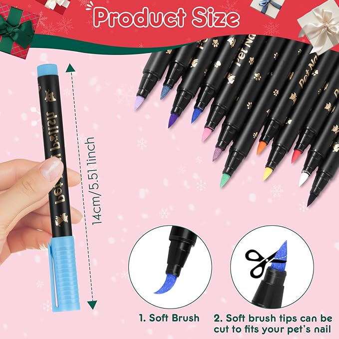MSDADA Dog Nail Polish Pens Quick Dry, Pet Set for Cats, Safe Non-Toxic, Easy to Create Designs - Great Girl Accessories for Easter