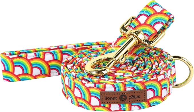 Lionet Paws Rainbow LGBT Pride Dog Leash Matching Dog Collar for Small Medium Large Dog