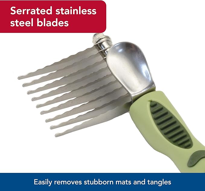 Coastal Pet Safari Dog De-Matting Comb - Serrated Stainless Steel Grooming Tool for Dogs with Medium to Long Hair - Keeps Coats Smooth & Soft - One Size