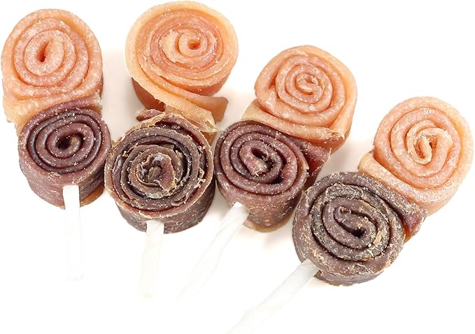 Dog Treats, Chicken Duck Big Roll with Rawhide Stick Healthy Dog Jerky High Protein Dog Training Treats Dog Snacks Chewy for Medium Large Dog 4 Counts