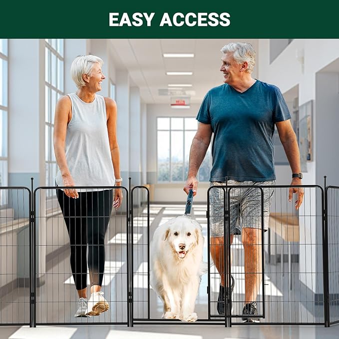 Dog Playpen,40 Inch(H) 42.6 Ft(L) 16 Panels Dog Fence Indoor/Outdoor,Heavy Duty Metal Pet Puppy Exercise Pen, Wide Door Low Threshold,Portable Pet Playpen for Rv Camping Garden Yard