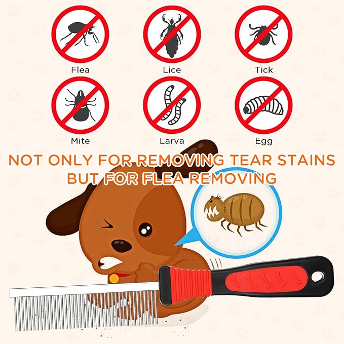 Baderke 8 Pc Pet Grooming Kit - Dematting Comb, Detangling Brush, Rake, Bath Brush, Nail Clipper & File for Dogs & Cats