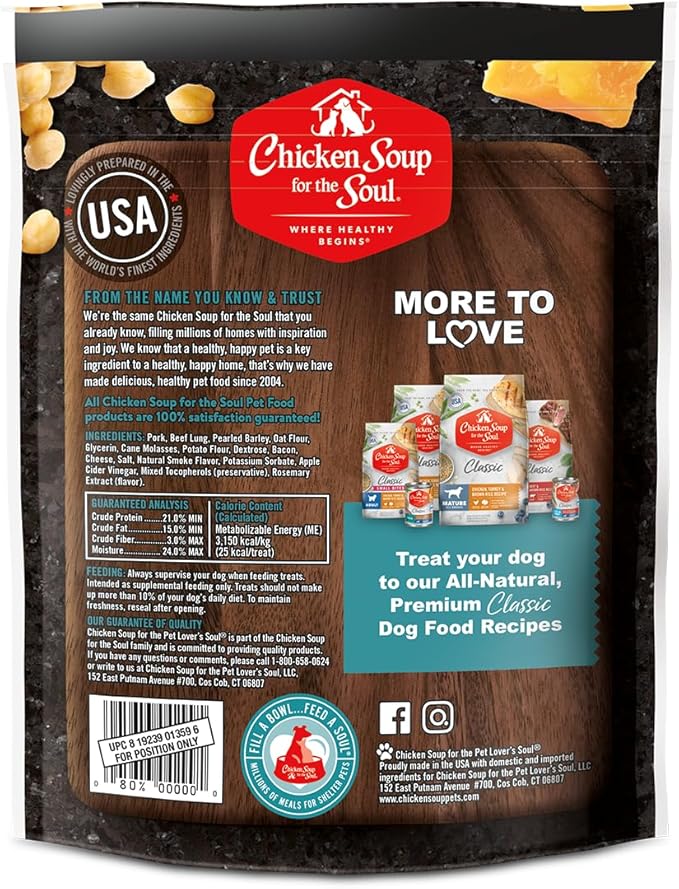 Chicken Soup for the Soul Savory Sticks Dog Treats, Bacon & Cheese, 5 Ounce Bag | Soy, Corn & Wheat Free, No Artificial Flavors or Preservatives