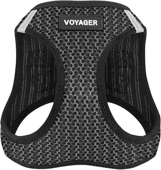 Voyager Step-in Air Dog Harness - All Weather Mesh, Reflective, No Pull Harness for Small, Medium Dogs, Cats - Secure with Hook & Loop Fastener, Buckle, Double D-Rings - Gray 2-Tone, XS