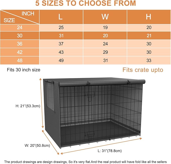 Dog Kennel Cover,Crate Covers for Dog Cages,Crate Cover 24 30 36 42 48-inch,Dog cage Cover,Waterproof Dog Crate Cover,Dog Kennel Cover,Dog Enclosure Covers,Dog Crate Covers Large and Small