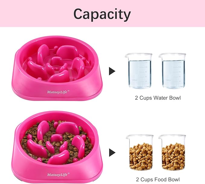 MateeyLife Slow Feeder Dog Bowls, Anti-Choking Puzzle Dog Food Bowls, Anti-Slip Interactive Feeding Slow Down Eating, Bloat Stop Maze Dishes for Medium Large Breeds Purple