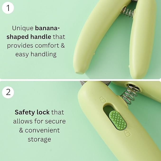 Cat & Dog Pet Nail Clipper - Razor Sharp & Durable Stainless-Steel Blade - Sturdy Non Slip Handles - Professional and Easy at-Home Grooming Tool for All Pets (Yellow)