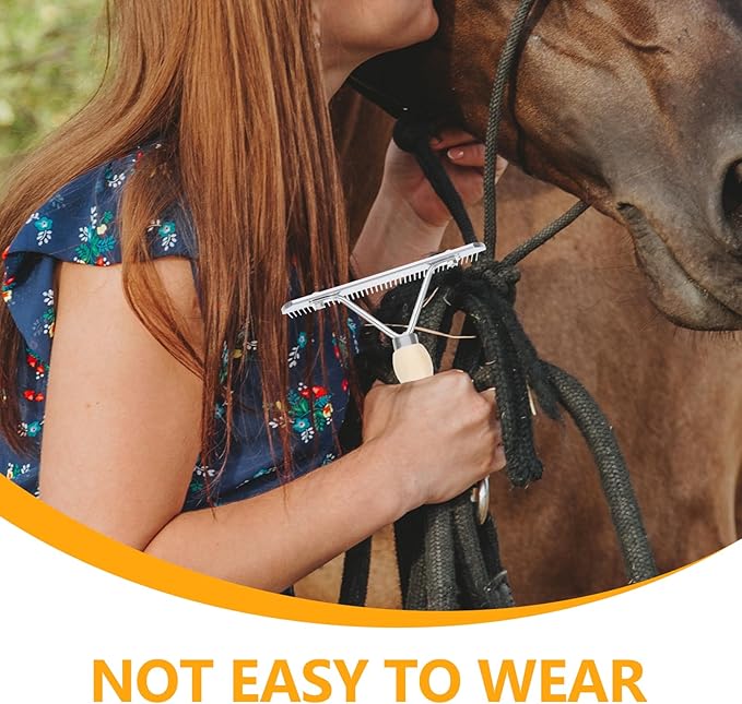 balacoo 2Pcs Horse Nail Rake Comb - Pet Horse Hair Comb, Horse Brush Steel Comb for Hair, Pet Mane Pulling Tool, Pet Horse Hair Brush, Mane Brush Dog Deshedding Brush