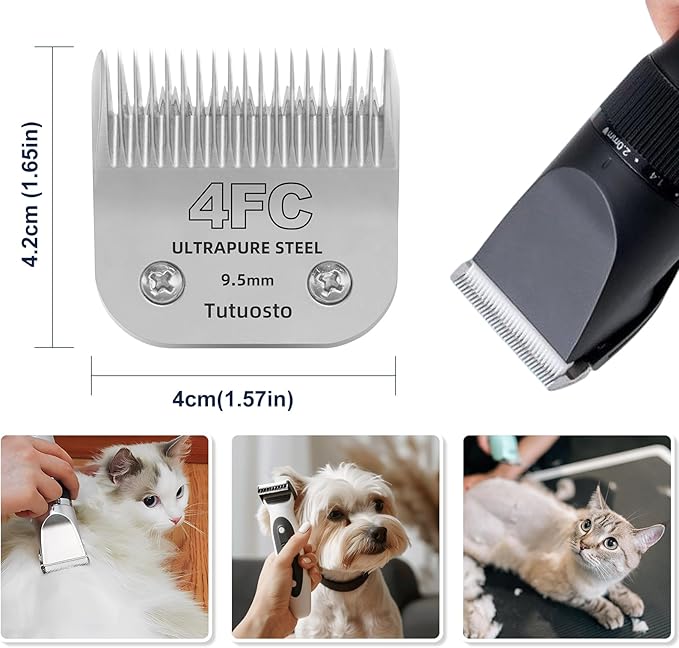 4FC Clipper Blades Pet Grooming Clipper Replacement Blades Detachable Blade Compatible with andis/wahl/Oster Dog Clippers