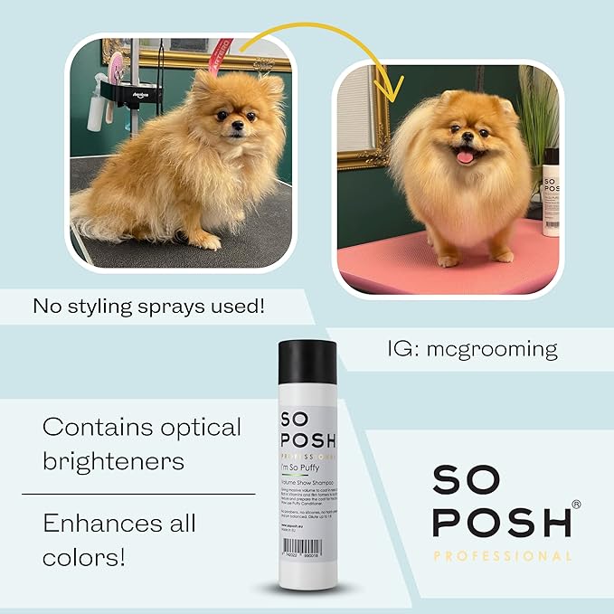 So Posh I’m So Puffy Dog Shampoo - with Keratin & Vitamins, Perfect for Poodles & Bichons, Extreme Volume for Show Days, Sulfate & Paraben Free, 1:8 Concentrate. 8.4 Oz