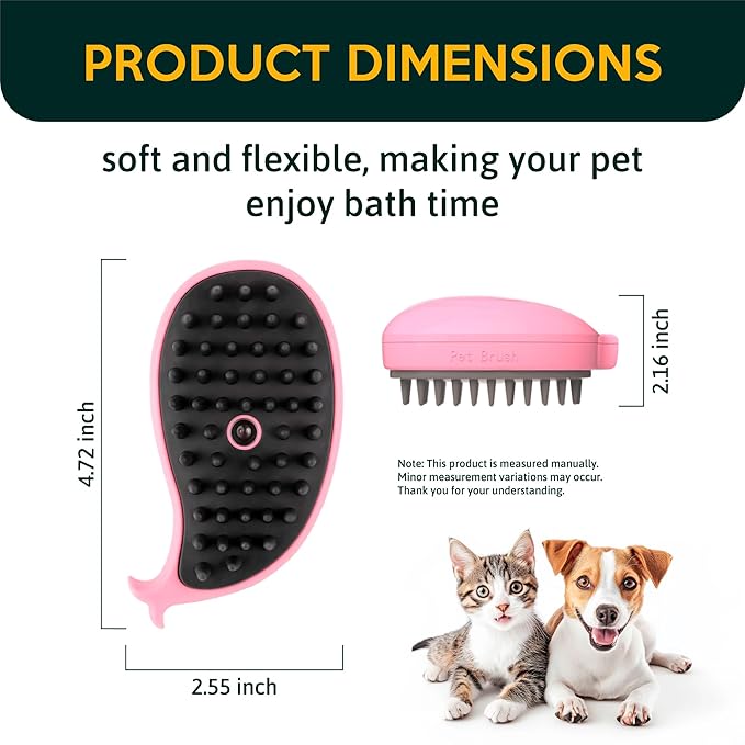 Cat Steam Brush for Shedding Pets 3 in 1 Function, Spritz Defur Comb for Kittens, Steamy Hair Rake for Long-Haired Dogs, Steamer Brush for Massage, Grooming and Removing Loose Hair