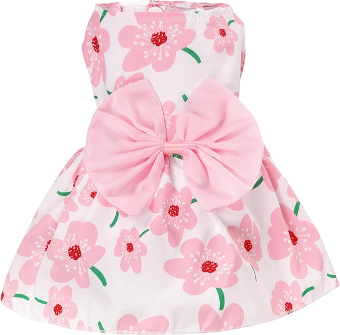 choyaxo Floral Dog Dress Cute Dog Skirt Pet Dress Summer Pet Clothes for Puppy Small Cats,S