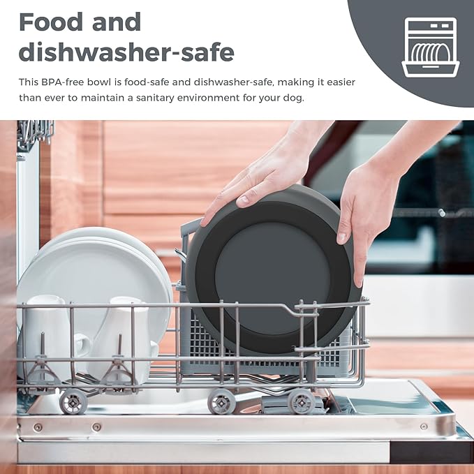 Stainless Steel Dog Bowls for Large Dogs, 64 Ounces/8 Cup Dog Food and Water Bowl, Double Wall Weighted Dog Dish, Rustproof Metal Pet Bowls with Non Slip Silicone Base