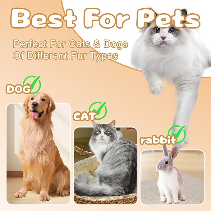 Cat Steam Brush, 3 In 1 Steam Brush for Dogs & Cats, Pet for Pet Hair Removal Tool, Shedding Reduced Discomfort, Suitable for Massaging, Combing