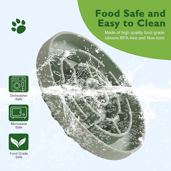 Slow Feeder Dog Bowls Silicone Maze Food Suction Bowl Feeders Pet Puzzle Lick Mat to Slow Down Eating for Small Breed Size Dogs