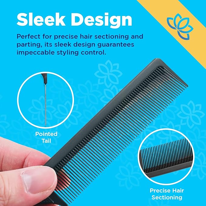 Equinox Professional Hair Cutting Scissors Set - Blending Shears for Hair Cutting Set includes Rat Tail Comb - 6.5” - Barber Scissors Kit for Men and Women - Blending Scissors for Cutting Hair