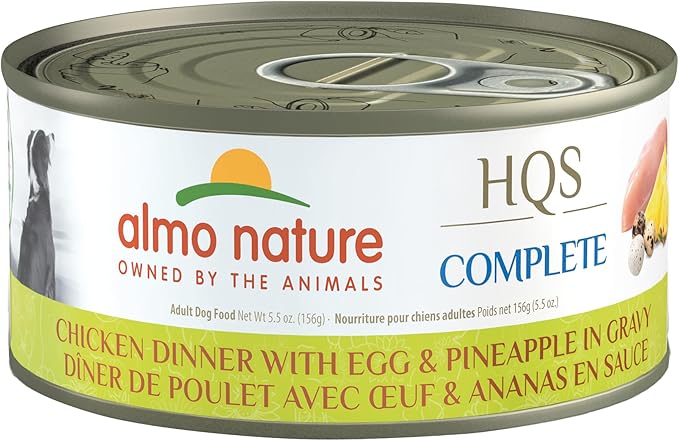 almo nature HQS Complete Wet Dog Food Chicken Dinner with Egg and Pineapple 5.5 oz (Pack of 48)