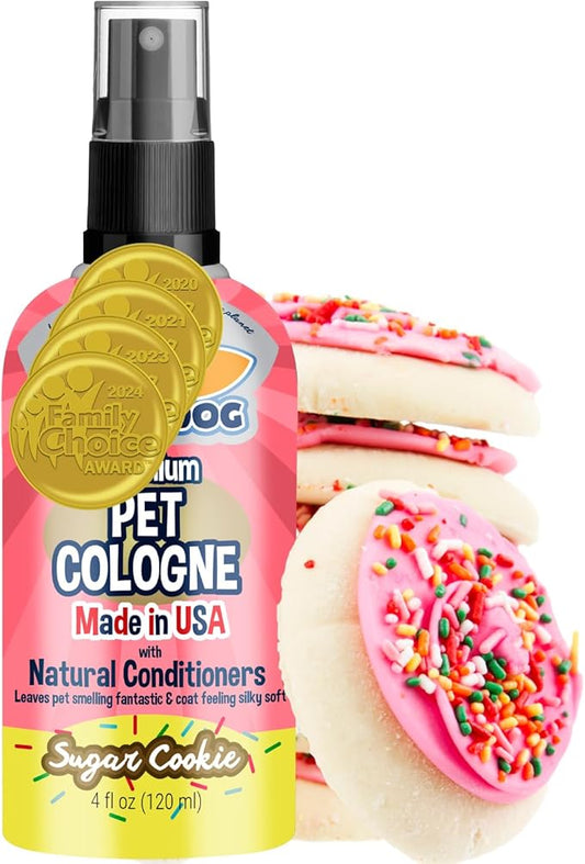 Bodhi Dog Natural Dog Cologne (Sugar Cookie) - Premium Scented Deodorizing Pet Perfume with Conditioner for Dogs & Cats - Keeps Pets Fresh & Clean - Gentle and Safe Formula, Made in USA (4 Fl Oz)