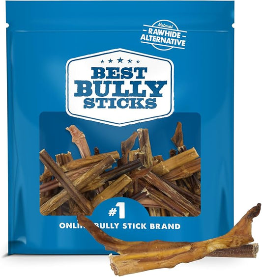 Best Bully Sticks 4-8 Inch Odor-Free Junior Bully Sticks for Dogs - 4-8” Easily digestible, 100% Grass-Fed Beef, Grain and Rawhide Free | 16 oz