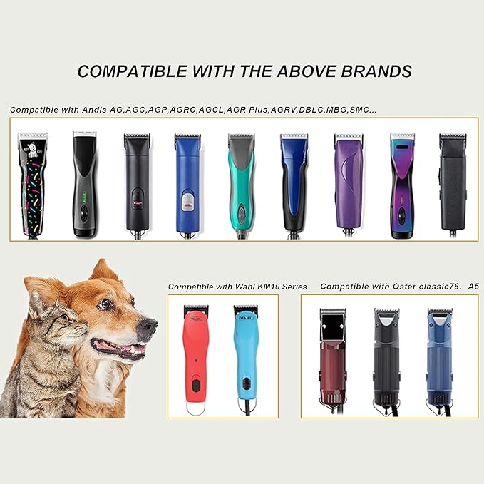 10# Detachable Pet Dog Grooming Blades, Compatible with Ainds, Oster A5, Wahl KM-10 and Other Series Clippers, Size: 10# Blade 1/16-Inch 1.5mm Cut Length. Black-3Pcs.
