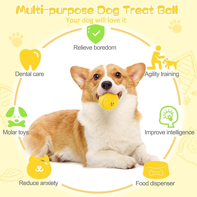 Dog Puzzle Toy 2 Pack, HIPPIH Interactive Dog Toys for Treat Dispensing, Durable Puppy Toys for Teething Small Dogs, Dog Treat Ball for Teeth / Slow Feeder/ IQ Training/ Playing