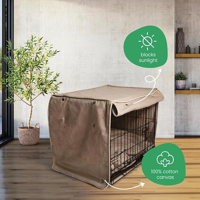 Molly Mutt Wild Horses Dog Crate Cover, 100% Cotton Canvas Cover with 2 Roll-Up Panels, Ideal for Dog or Cat Crate, Durable, Washable, and Free of Harmful Chemicals, 24" x 18" x 21"
