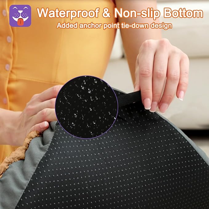 POCBLUE Deluxe Washable XL Dog Bed Dog Crate Mat 42 inch Comfy Fluffy Kennel Pad Anti-Slip for Dogs Up to 90 lbs, 42" x 28", Brown