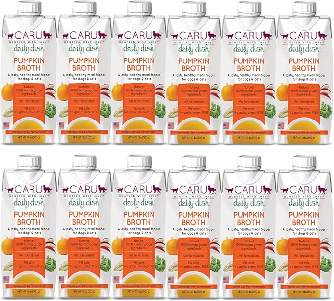 Caru Daily Dish Broth for Dogs & Cats - Pumpkin - Pack of 12
