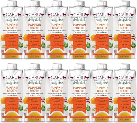 Caru Daily Dish Broth for Dogs & Cats - Pumpkin - Pack of 12