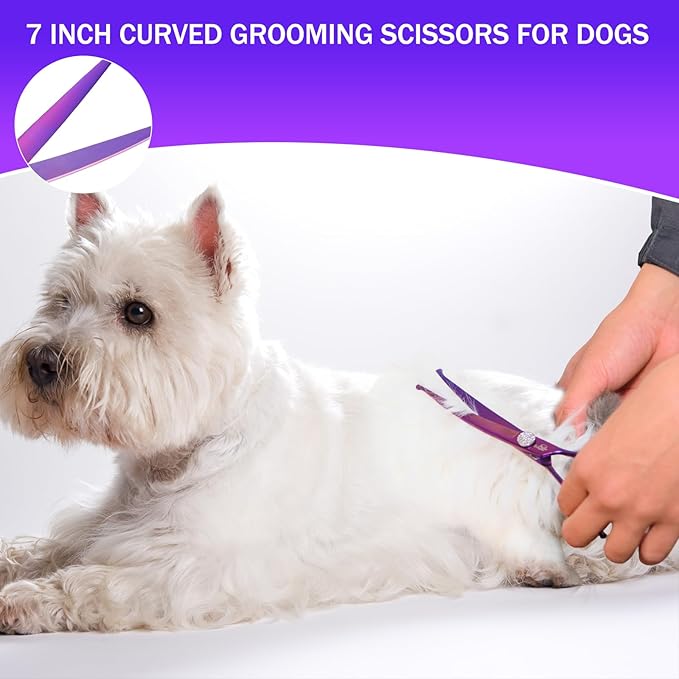 7" Curved Dog Grooming Scissors & Ethyxe 7" Curved Dog Grooming Scissors