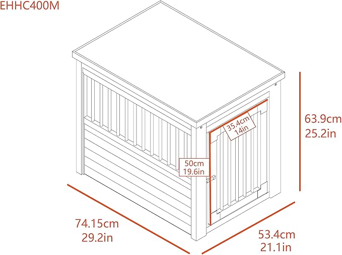 New Age Pet® ECOFLEX® Dog Crate End Table - Medium, Russet Brown, Durable Wood-Plastic Composite with Stainless Steel Latch, Easy Assembly, Fits Dogs Up to 50lbs, Compatible with Inn Place Cushion