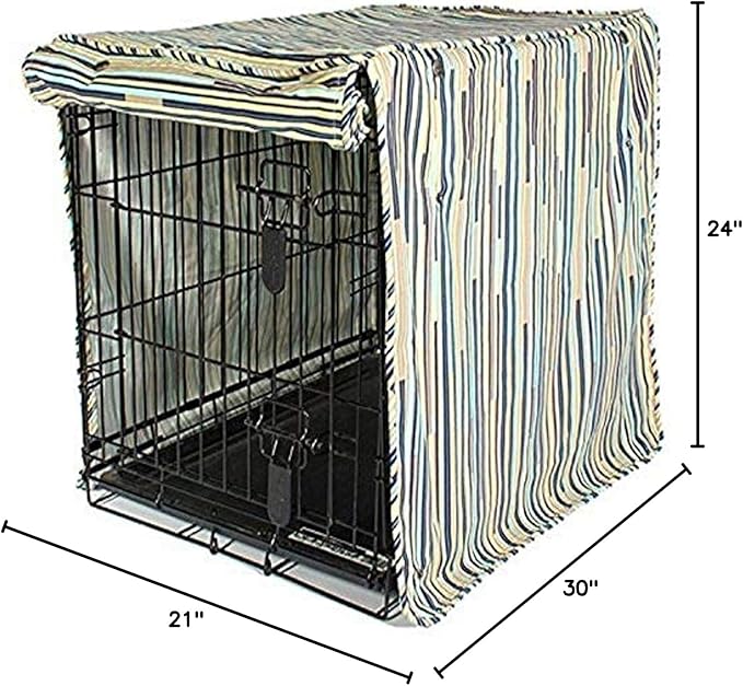 Molly Mutt I Don't Like Mondays Dog Crate Cover, 100% Cotton Canvas Cover with 2 Roll-Up Panels, Ideal for Dog or Cat Crate, Durable, Washable, and Free of Harmful Chemicals, 30" x 21" x 24"