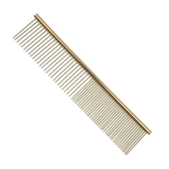Pet Steel Comb Shears Professional Pet Grooming Comb Premium Stainless Steel Dematting Tool with Rounded Teeth for Dogs & Cats Best for Removing Knots,Tangles,Perfect for Long & Short Haired Pets