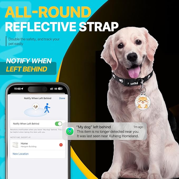Cat Tracker-Airtag Cat Collar-Pet Tracker-GPS Tracker for Cats | Android and iOS Universal | No Monthly Fee | No Charging Required | Waterproof | Works with Any Collar