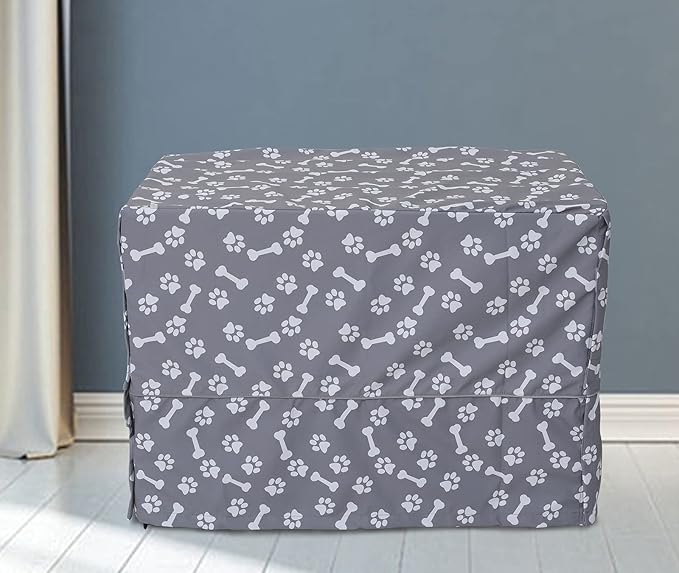 Dog Crate Cover for Wire Crates, Fits Most 36" inch Dog Crates. Easy to Put On, Take Off, and Adjust - Cover only - Sky Gray -3 Inch