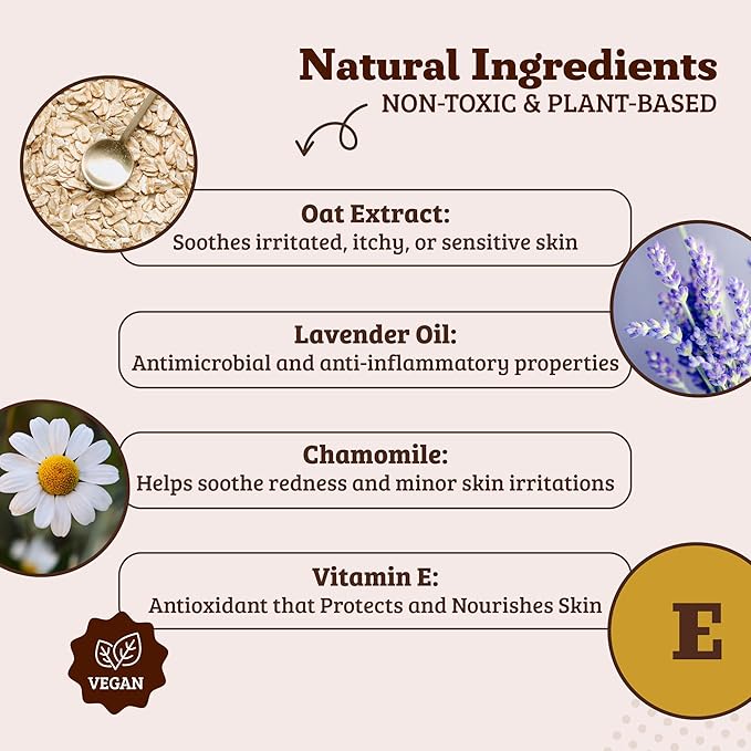 Natural Dog Company Skin Soother Wipes, 100 Count, Pet Wipes for Dogs, Hypoallergenic Formula, Dog Moisturizer for Dry Skin, Grooming Wipes for Dogs, Pet Itch Relief for Dogs