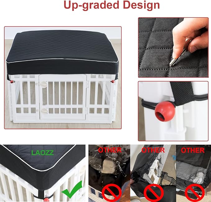 Dog Pen Cover Dog Playpen Cover for Pets,Provide Shade and Security for Indoor Outdoor Dog Pen,Pet Playpen Cover Fits 35 inch Playpen 4-Panels (Playpen Not Included!!!)